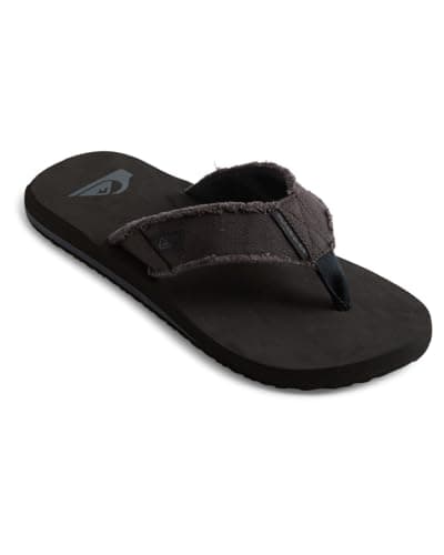 Image of Quiksilver Men's Monkey Abyss-Sandals Flip Flops, Black (Black/Black/Brown), 9 UK