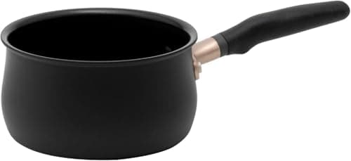Image of Meyer Accent Non Stick Saucepan 16cm - Suitable as Induction Saucepan with Ergonomic Heat Resistant Handles, Dishwasher Safe, Durable Hard Anodised Cookware, Black, 1.9L