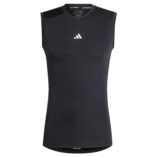 Image of adidas Men's Techfit Compression Training Sleeveless T-Shirt, Black, XL Tall