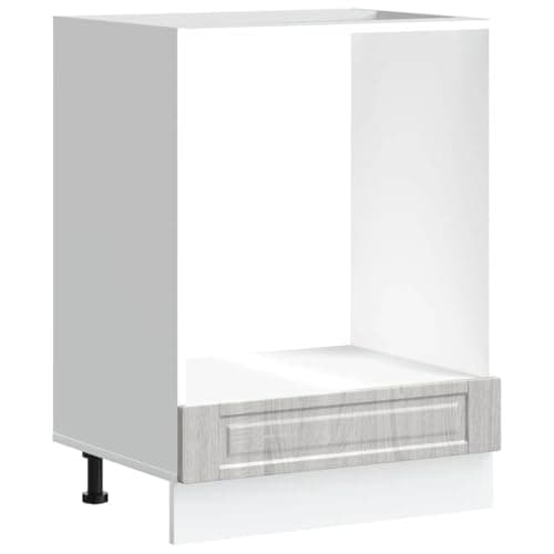 Image of vidaXL Porto Oven Cabinet - Engineered Wood, Grey Sonoma, 60x46x81.5 cm - Kitchen Storage Unit with Adjustable Feet & Ample Storage