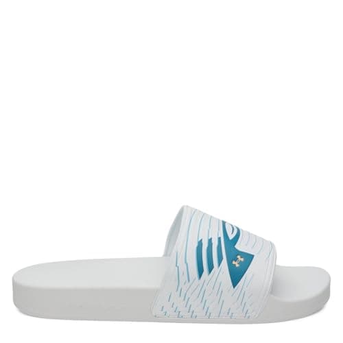 Image of Under Armour Mens ARMR Sport Slide Pool Shoes White/Blue 8 UK