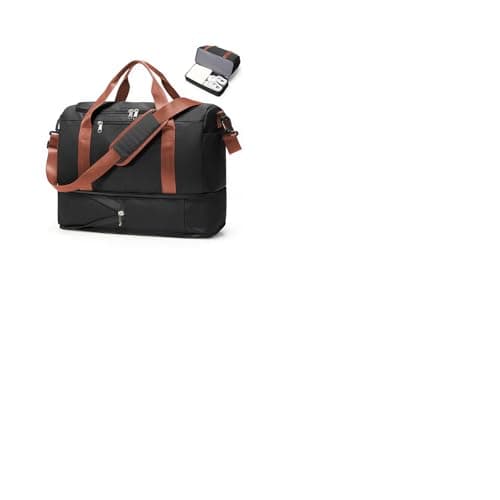 Image of for Ryanair Airlines Underseat Cabin Bag 40x30x20 Weekend Overnight Carry on Holdall for Women Travel Duffel Sport Gym Tote Mum Hospital Bags with Wet Pocket,E05-Black Brown