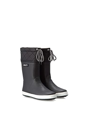 Image of Aigle Giboulee 2 Rain Boot Unisex Kids, Noir Blanc, 4 UK