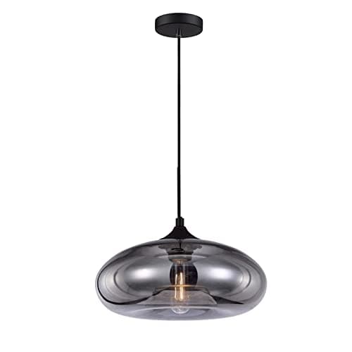 Image of S-Cevada Industrial Vintage Colorful Glass Pendant Light Retro Loft Bar E27 Ceiling Hanging Lamp Kitchen Dining Room Bedroom Chandelier 28cm (Silver)