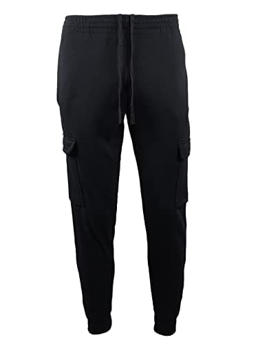 Image of True Face Mens Trouser Fleece Sweatpants Cargo Combat Joggers Multi Pockets Elasticated Sports Running Fitness Gym Jogging Bottoms Black 2XL