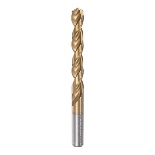 Image of sourcing map Twist Drill Bit 12.8mm Titanium Coated (HSS-E) M42 High Speed Steel 8% Cobalt Straight Shank for Stainless Steel Aluminum Alloy Metal