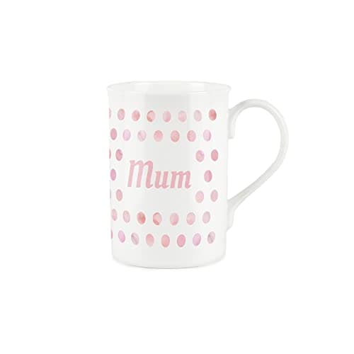 Image of Purely Home Pink Polka Dots Spots Mum Mug - Fine Bone China Gift/Present Mug for Mum