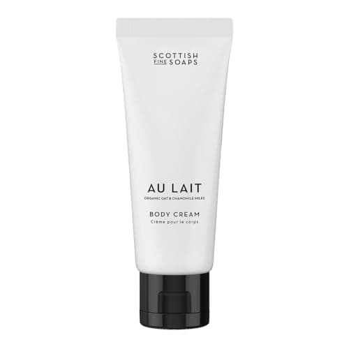 Image of Scottish Fine Soaps Au Lait Body Cream 75ml – Travel-Size Body Cream with Hyaluronic Acid, Jojoba Oil and Shea Butter