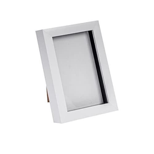 Image of Nicola Spring 3D Shadow Box Photo Frame - 4 x 6 (10 x 15cm) - Pack of 1 - White 3D Photo Picture Frame Box Small Portrait Display Case for Crafts, Keepsakes, Wedding, Graduation