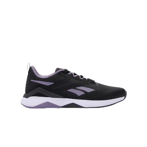 Image of Reebok Womens Nanoflex Tr 2 Sneaker, Washed Black Purple Fusion FTWR White, 8 UK