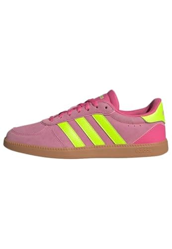 Image of adidas Women's BREAKNET Sleek Shoes, Pulse Magenta/Lucid Lemon/Bliss Pink, 6 UK