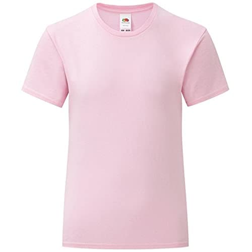 Image of Fruit of the Loom Girls Iconic T-Shirt (12-13 Years) (Light Pink)