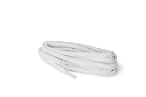 Image of Kaps Round Cotton Shoelaces 3–4 mm Diameter - 1 Pair Replacement Bootlaces for Boots, Trainers & Shoes (60 cm - 24 inch - 3 to 4 eyelet pairs / 01 - white)