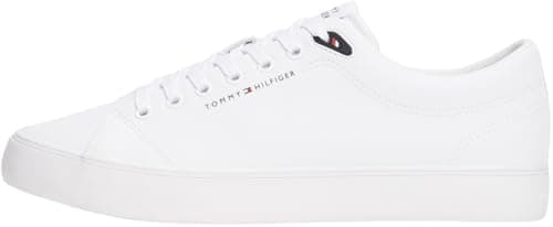 Image of Tommy Hilfiger Men’s Core Low Top Leather Vulcanised Trainers, White (White), 9