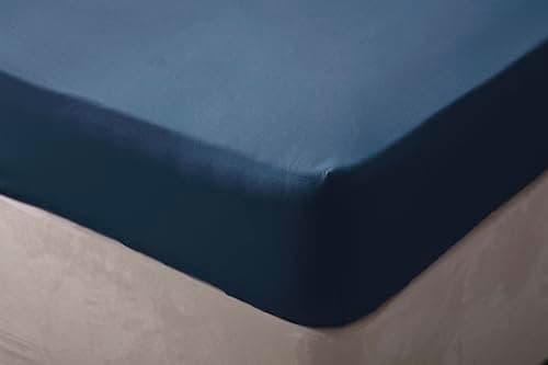 Image of Belledorm 100% Brushed Cotton - Extra Deep Fitted Sheet - 15" Box (Navy, King)