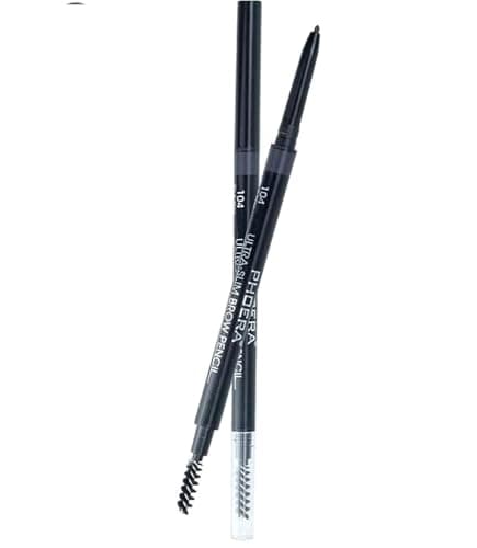 Image of PHOERA Ultra Slim Eyebrow Pencil with Brush – 1.5mm Precision Brow Liner Waterproof Brow Pencil with Spoolie, Natural-Looking Brows, Definer & Sculpt - 5 Shades Cruelty Free (DARK BRUNETTE)