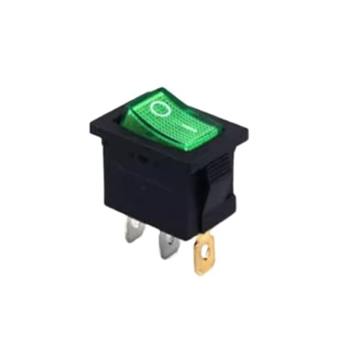 Image of 50pcs KCD1 21X15mm 3Pin Boat Rocker Switch 6A 250VAC 10A 125VAC Push Button Switch Black Red White(3P2T green light)