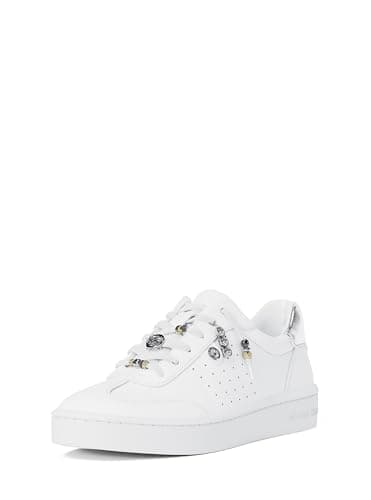 Image of Michael Kors Women's Scotty Lace Up Sneaker, Optic White/Lace Charms, 8 UK