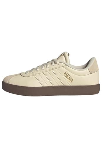 Image of adidas Women's VL Court 3.0 Shoes, Wonder White/Wonder White/Gold met., 7 UK