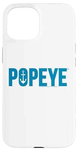 Image of Popeye The Sailor Man Blue Anchor Logo Retro Comic Case for iPhone 15