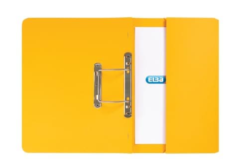 Image of Hamelin 100090150 Foolscap Elba Strongline 320 gsm 36 mm Spring Pocket File - Yellow (Pack of 25)