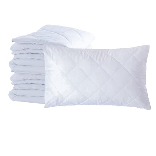 Image of Quilted Pillow Protectors With Zip 4 Pack – white Pillow Cases Waterproof -Microfiber Anti Allergy Featherproof pillow covers - Dust mite Pillow case protector layer (50cm x 75cm)