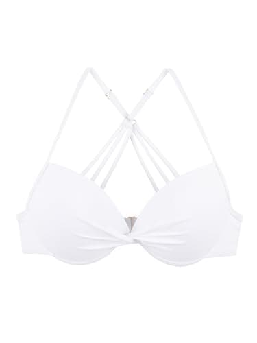 Image of Ocean Blues Women's White Retro Underwire Push Up Bikini Top Size Large