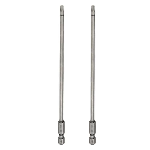 Image of sourcing map 2pcs T15 Torx Head Screwdriver Bit 1/4" Hex Shank 6" (150mm) Long Magnetic No Hole Tip Tamper Proof 6 Point Star Screw Driver Drill Bits S2 Steel Industrial Power Screwdrivers