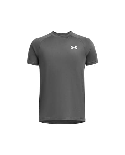 Image of Under Armour Boys' Tech 2.0 Short Sleeve, Fast-Drying and Comfortable Sportswear, Boys' T-Shirt with Streamlined Fit for Sports, PE and Casual Wear,Castlerock / / White,YLG