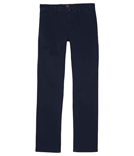 Image of BOSS Men's Slim Fit Cotton Blend Trousers, Navy Captain Blue, 38
