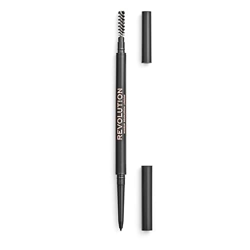 Image of Revolution Precise Brow Pencil, Double-Ended Makeup Tool with Brush for Easy & Ultra Defined Brows and Bold Looks, Medium Brown, 0.05g