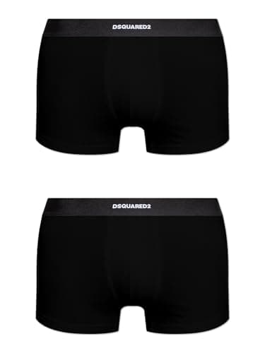 Image of DSQUARED2 Boxer Twin Pack Trunk DCX210070 (IT, Text, M, Regular, Regular, 001 - Black)