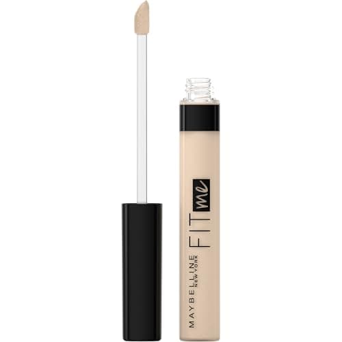 Image of Maybelline Concealer, Fit Me! Full Coverage Concealer for Face, Oil Free, Delivers Even Complexion, Non-Comedogenic, Matte & Poreless Ultra Blendable, Shade: 03 Porcelain, 6.8 ml