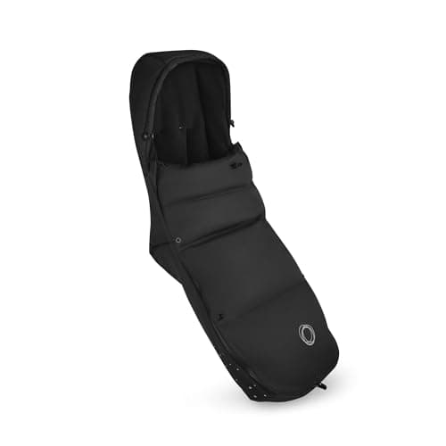 Image of Bugaboo Thermolite Performance Footmuff for Stroller or Pushchair, for Toddlers, with Removable Insert, Adjustable, Shoe Shield, Waterproof Zippers, Warm Cosy Toes in Heritage Black