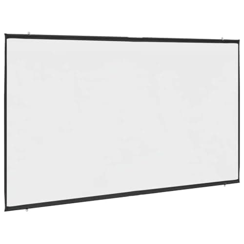Image of vidaxl 120-inch wall-hanging projection screen for home theater/classroom/conference, matte white polyester, 16:9 aspect ratio, portable and easy setup, durable iron housing