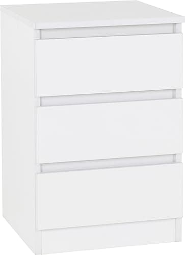 Image of Seconique Malvern 3 Drawer Bedside in White
