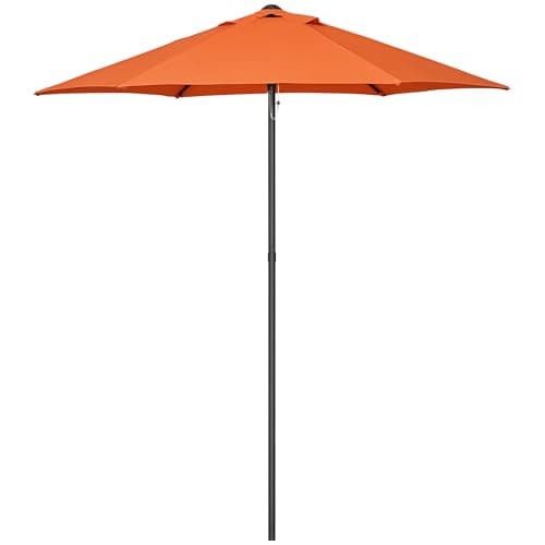 Image of Outsunny 2m Garden Parasol Umbrella with Aluminium Pole, Outdoor Table Parasol Sun Shade with 6 Sturdy Ribs for Balcony, Beach, Garden, Orange