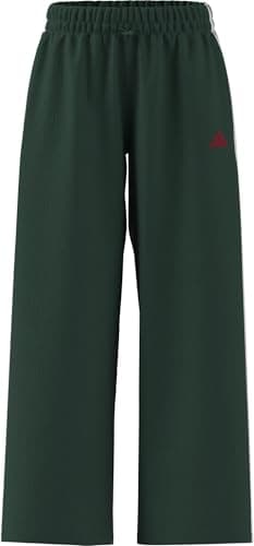 Image of adidas Women's Essentials 3-Stripes Woven Parachute Pants, Team Dark Green/White, M