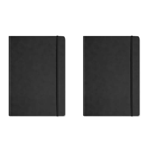 Image of Silvine A4 Executive Hardback Notebook/Journal Black. 160 Dotted Pages of 90gsm Premium Ivory Paper (Pack of 2)
