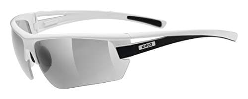 Image of uvex Gravic - Sports Sunglasses for Men and Women - incl. Interchangeable Lenses - Comfortable & Non-Slip - White Black Matt/Silver - One Size