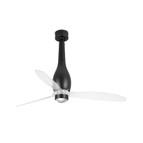 Image of Faro ETERFAN LED Matt Black, Transparent Ceiling Fan with DC Motor, 3000K
