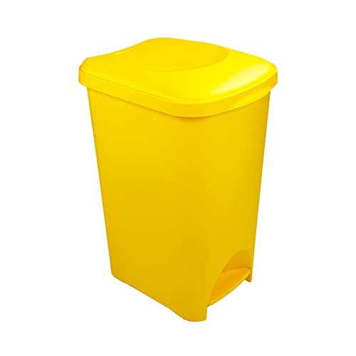 Image of Addis 40 Litre Yellow Medical Clinical Recycling Commercial Office Utility Waste Trash Foot Pedal Plastic Bin, Yellow
