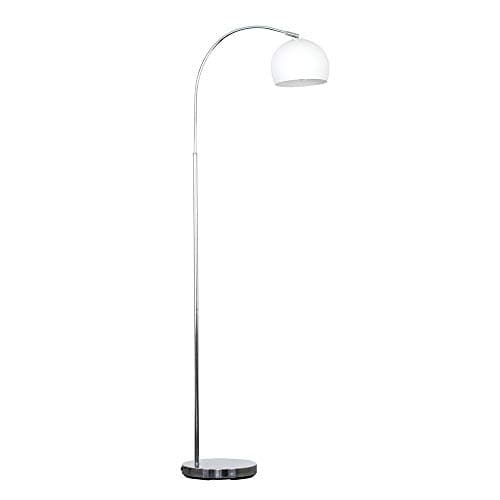 Image of MiniSun | Modern Designer Style Polished Chrome Floor Lamp with a Gloss White Light Shade | Floor Lamps & Torchieres, Home Décor & Improvement Essential | Includes 6W LED E27 Light Bulb