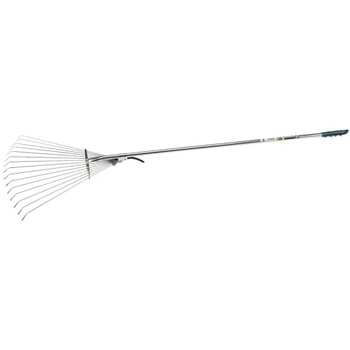 Image of Draper 570mm Adjustable Garden Rake | Outdoor Leaf Gardening Hand Tool | Heavy Duty Tubular Steel Handle | Lawn Leveling Grass Rake | 21862