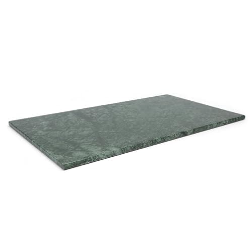 Image of Argon Tableware Marble Serving Board - 53 x 32cm - Green Luxury Charcuterie, Cheese & Tapas Platter with Non-Slip Feet for Home, Café & Restaurant Use