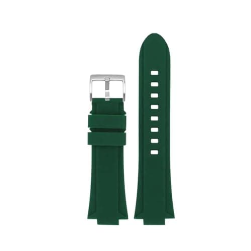 Image of PCCWBCPJC Waterproof Sports Silicone Watch Strap Compatible With Tissot 1853 Super Player PRX T137.210.11.35 Rubber Band Male Interfac(Green silver pin)