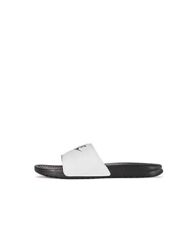 Image of Nike Benassi Just Do It, Men's Athletic Sandal, Multicolor (White / Black), 12 UK (47.5 EU)