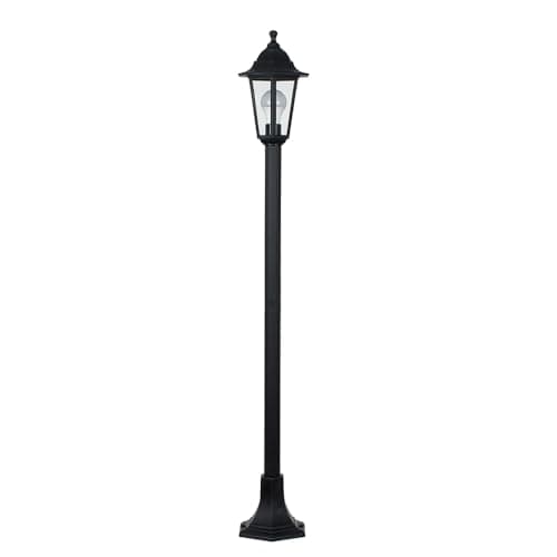 Image of MiniSun | Traditional Victorian Style 1.2m Black IP44 Outdoor Garden Lamp Post Bollard Light Complete with a 10w LED GLS Bulb | Outdoor Lights & Home/Garden Improvements Essential | Mains Wired
