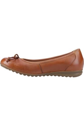 Image of Hush Puppies Female Lucille Bow Ballerina, Tan, 6