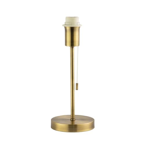 Image of Happy Homewares Traditional and Classic Table Lamp Base in Antique Brass with Pull Cord Switch | 31cm x 13cm | 1 x 11w LED